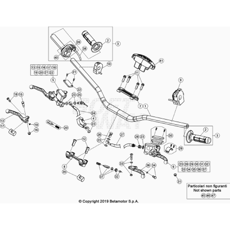 COMMANDES-GUIDON BETA 125...
