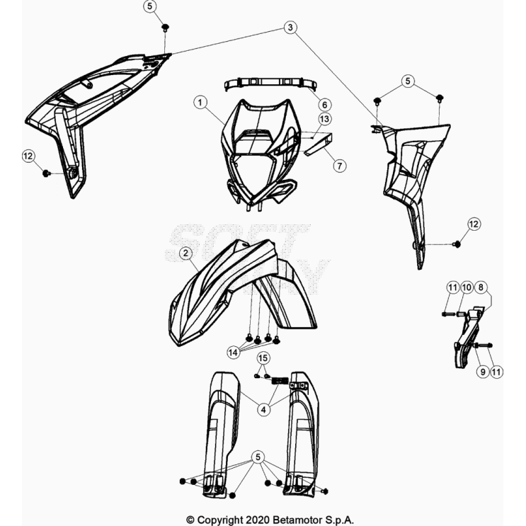 CARENAGES-RESERVOIR-SELLE BETA 125 RR 2023
