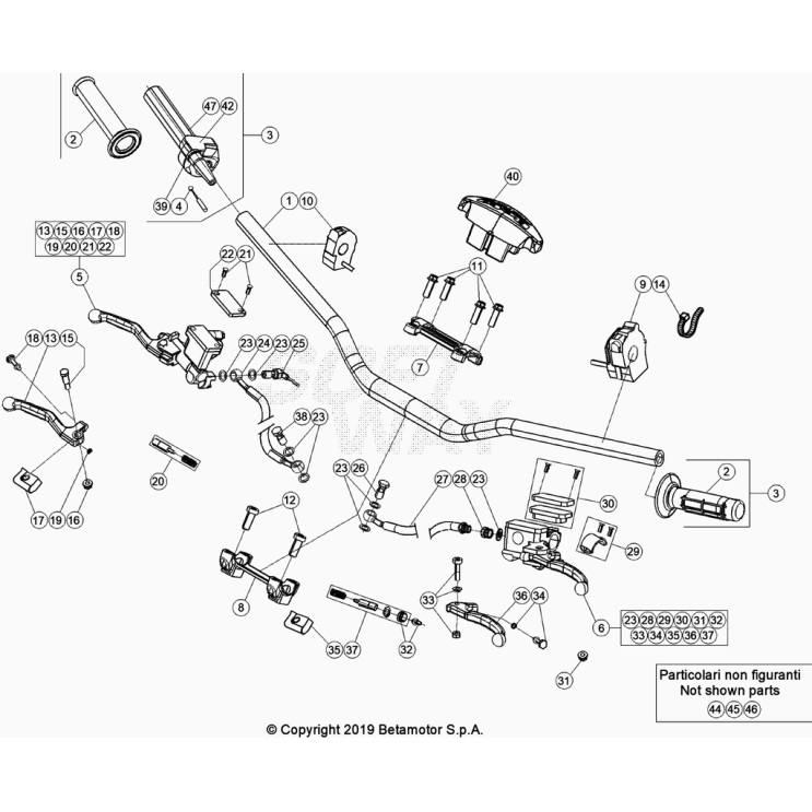 COMMANDES-GUIDON BETA 350 RR 2023