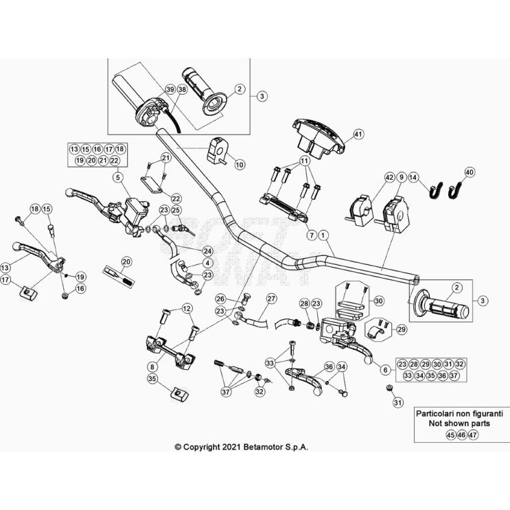 COMMANDES-GUIDON BETA 250 XTRAINER 2023