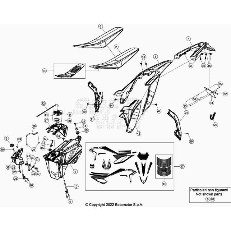 CARENAGES-RESERVOIR-SELLE BETA 300 XTRAINER 2023