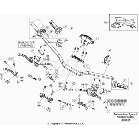 COMMANDES-GUIDON BETA 125...