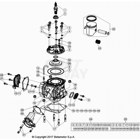 CYLINDRE-CULASSE BETA 125...
