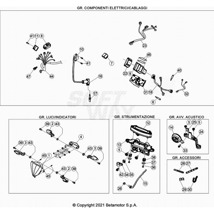 FAISCEAU ÉLECTRIQUE BETA 125 RACING 2023