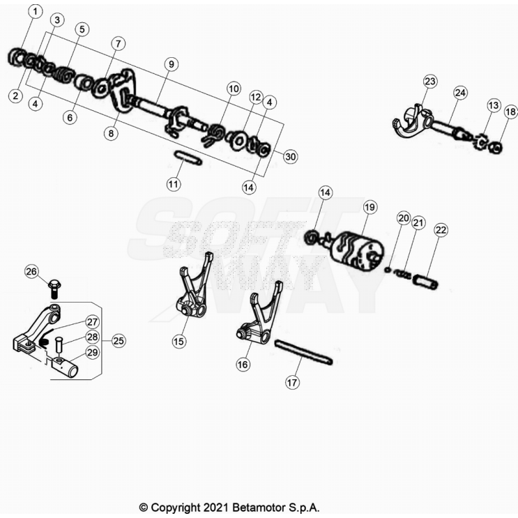 COMMANDE BOÎTE A VITESSES 50 BETA RR 2023