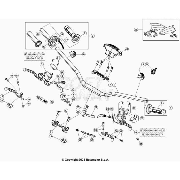COMMANDES-GUIDON BETA 300 RX 2024