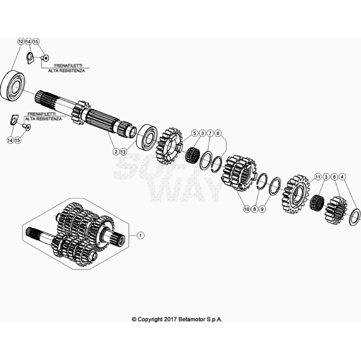 BOÎTE A VITESSES 1 BETA 125 RACING 2024