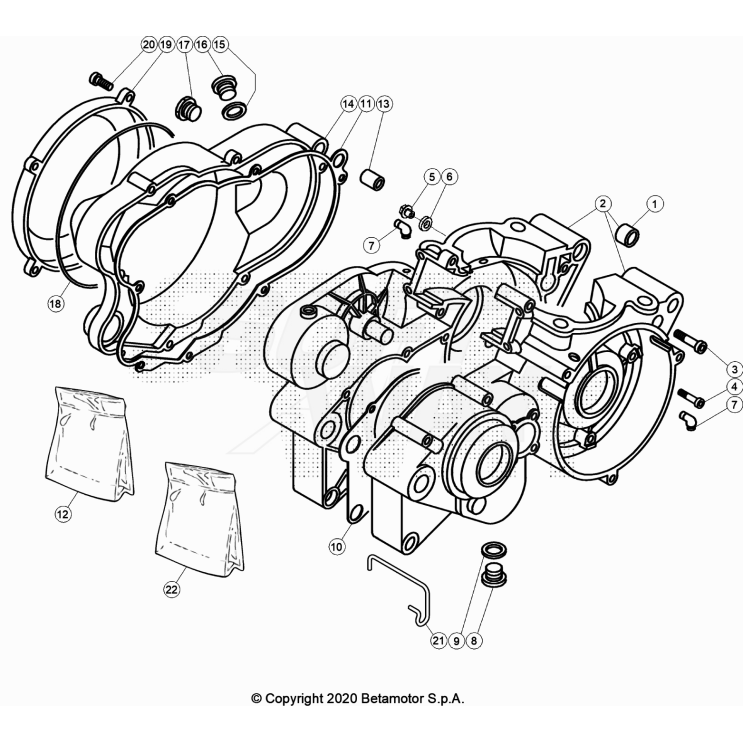 CARTER MOTEUR  BETA 125 EVO FACTORY 2022