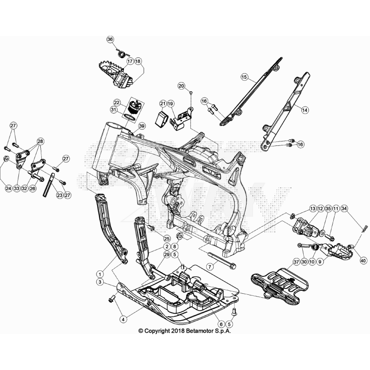 ACCESSOIRES DU CHASSIS BETA 125 EVO FACTORY 2022