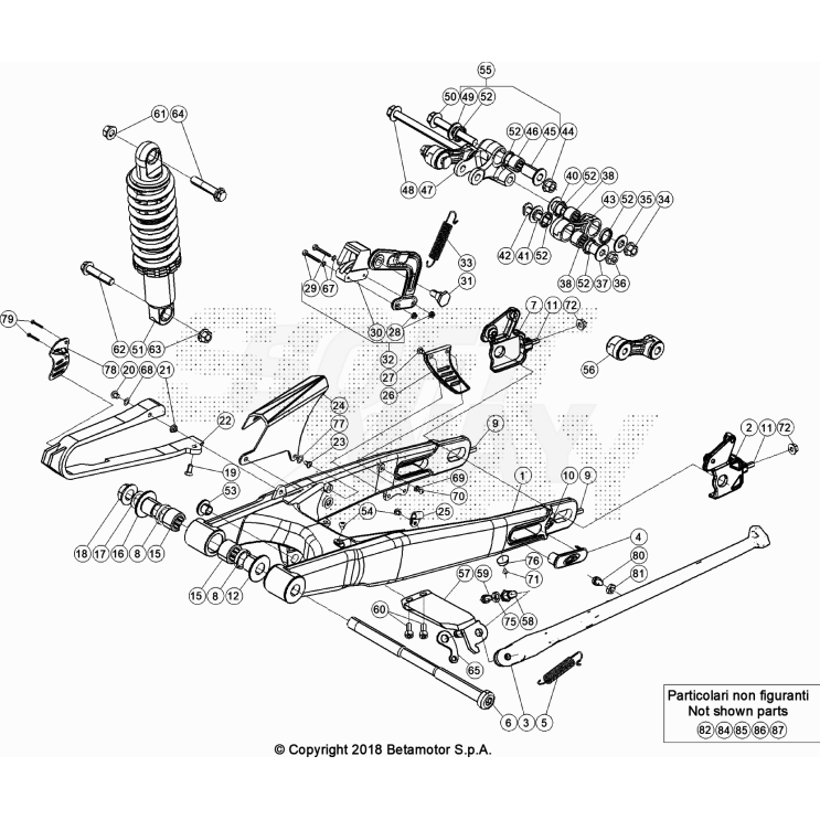 BRAS OSCILLANT - AMORTISSEUR BETA 125 EVO FACTORY 2022