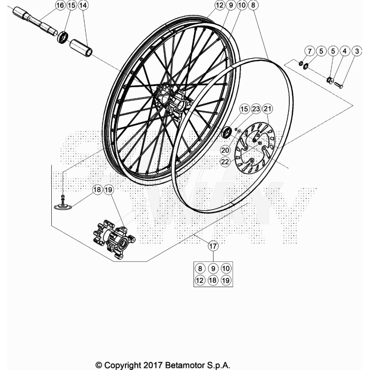 ROUE AV. BETA 125 EVO FACTORY 2022