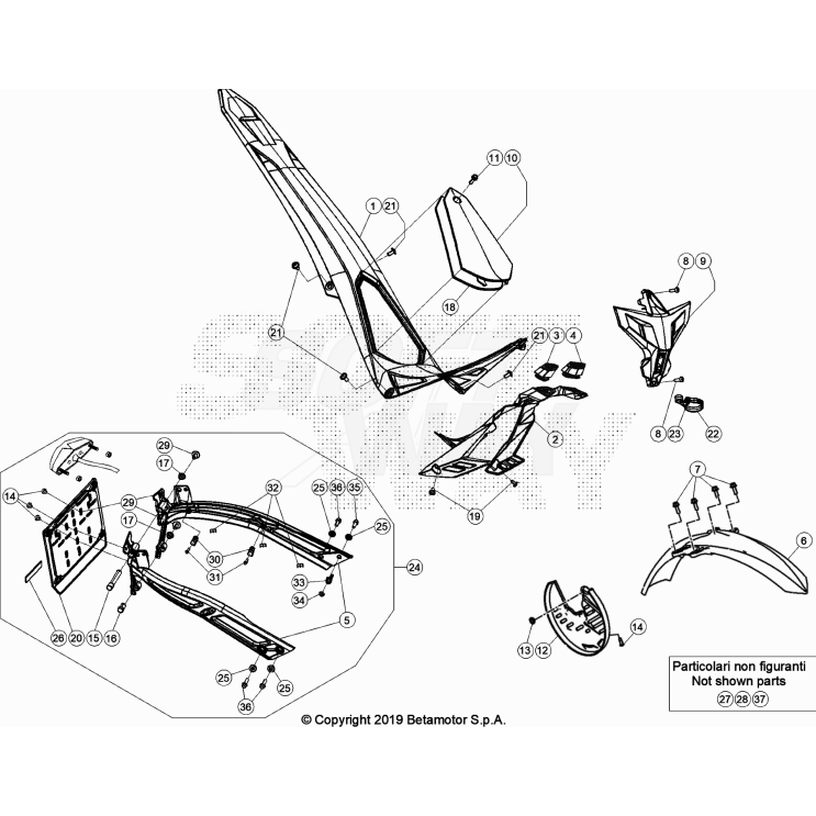 CARENAGES-RESERVOIR-SELLE BETA 125 EVO FACTORY 2022