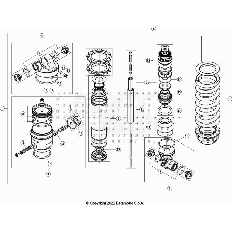 SUSPENSION ARRIERE BETA 125 EVO FACTORY 2022