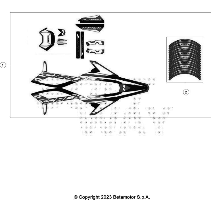 KIT DECO MOTARD BLUE RR 50 2T TRACK 2024