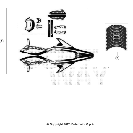 KIT DECO MOTARD BLUE RR 50...
