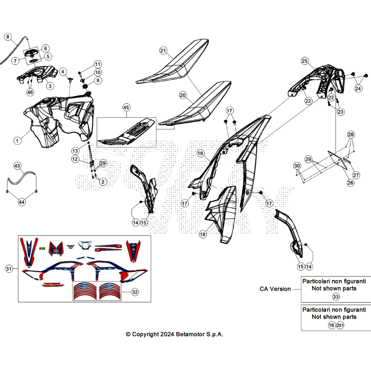 CARENAGES-RESERVOIR-SELLE BETA 125 RACE 2025