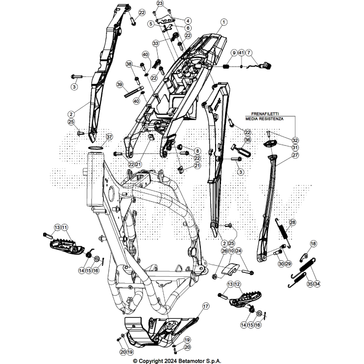 ACCESSOIRES DU CHASSIS BETA 250 X-PRO 2025