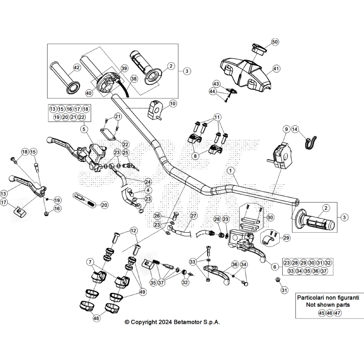COMMANDES-GUIDON BETA 250 X-PRO 2025