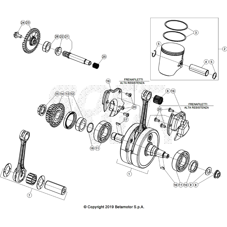 VUE ECLATEE VILEBREQUIN-PISTON BETA 300 RX 2025