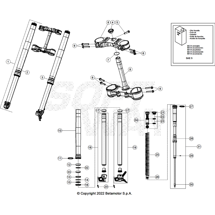 VUE ECLATEE FOURCHE BETA 450 RX 2025