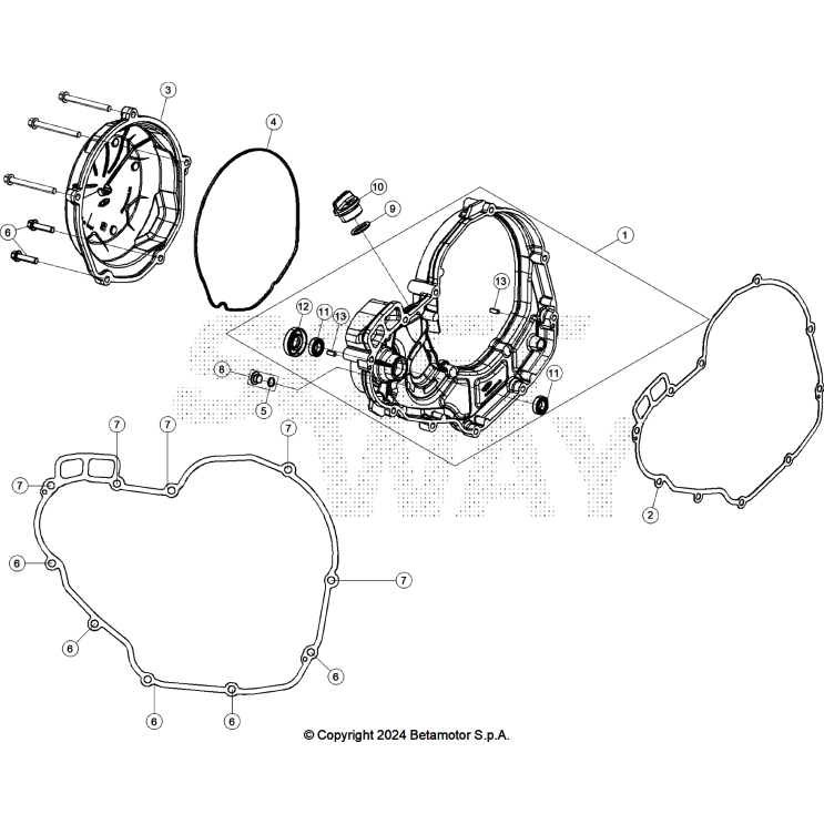 VUE ECLATEE CARTER D'EMBRAYAGE BETA 390 RACING 2025