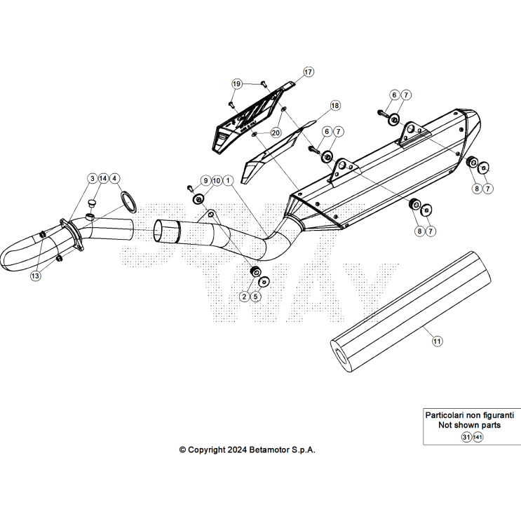 VUE ECLATEE ECHAPPEMENT BETA 390 RACING 2025