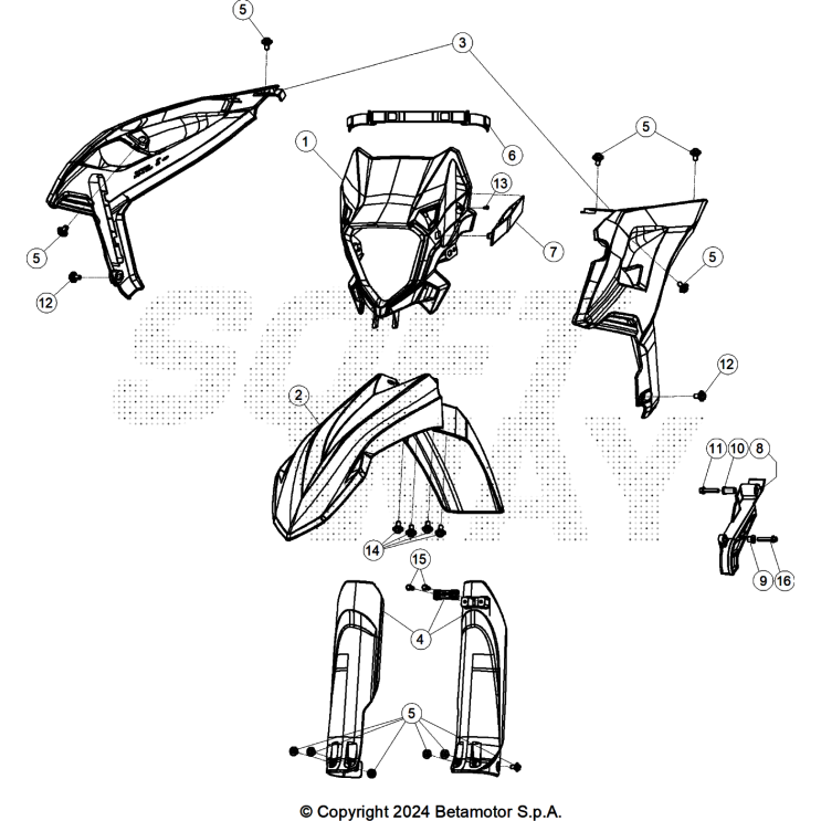 VUE ECLATEE CARENAGES BETA 390 RACING 2025