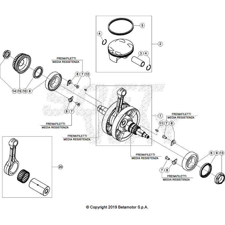 VUE ECLATEE VILEBREQUIN-PISTON BETA 390 X-PRO 2025