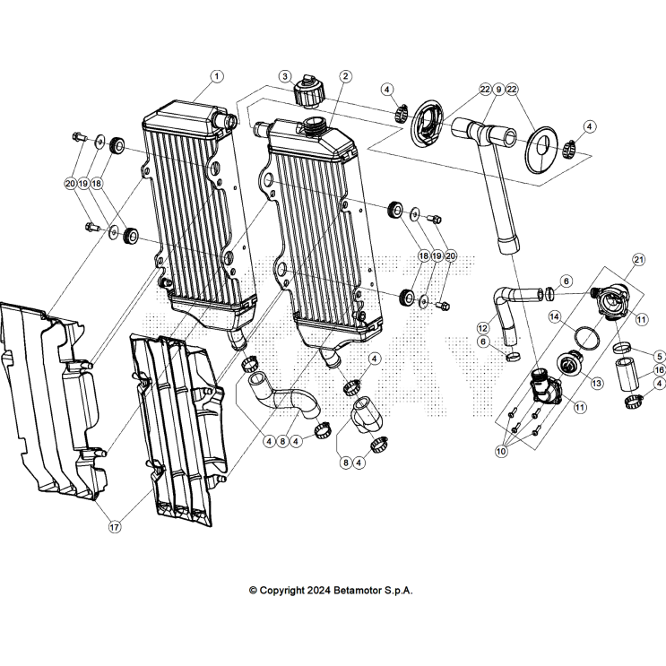 VUE ECLATEE RADIATEUR BETA 480 RACE 2025