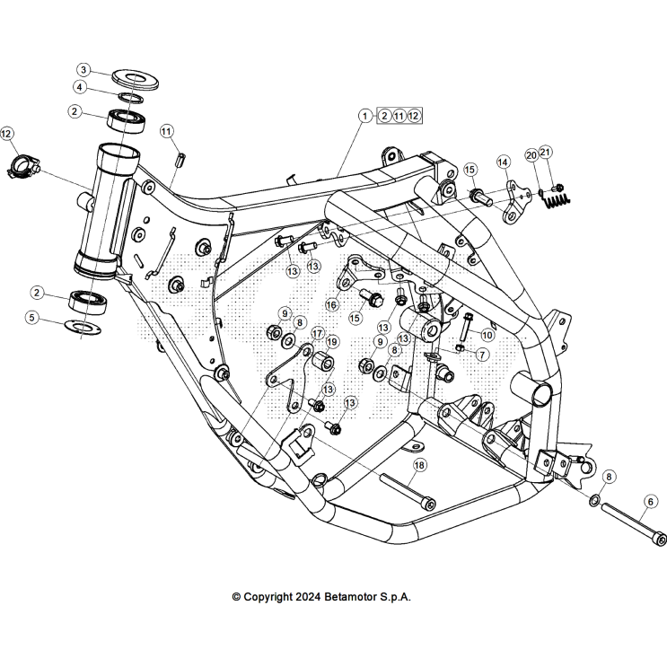 VUE ECLATEE CHASSIS BETA 125 4T NOIR 2025