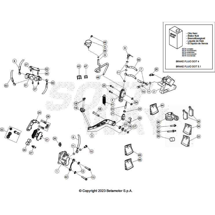 VUE ECLATEE FREINS BETA 125 4T NOIR 2025