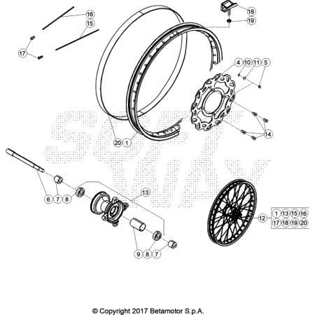 VUE ECLATEE ROUE AVANT BETA...