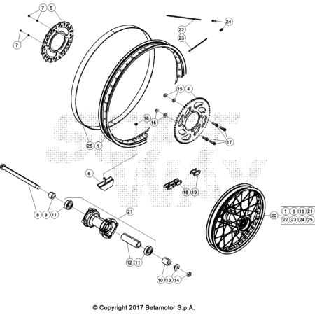 VUE ECLATEE ROUE ARRIERE...
