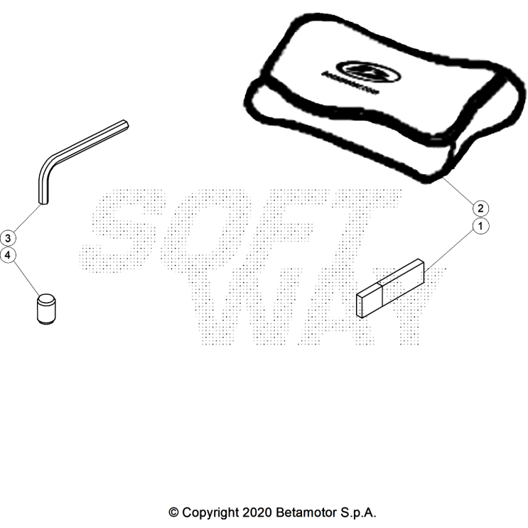 VUE ECLATEE OUTILLAGE SPÉCIAL CHASSIS BETA 125 4T NOIR 2025