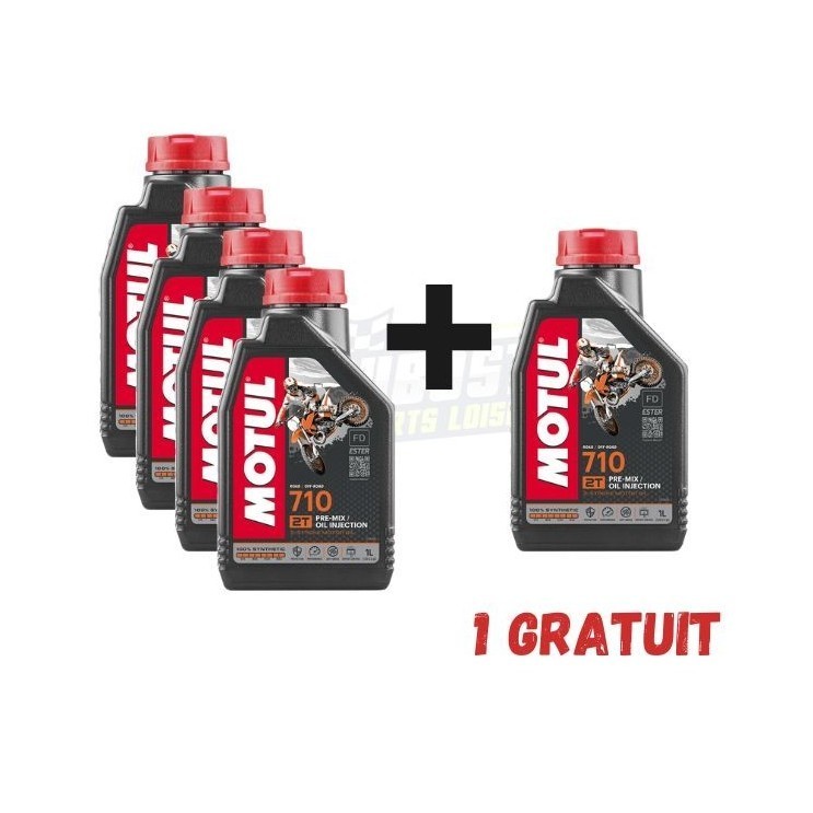 Pack 4+1 gratuit MOTUL 710 2T 1L