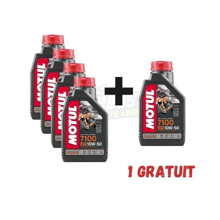 Pack 4+1 gratuit MOTUL 7100 4T 10W50 1L