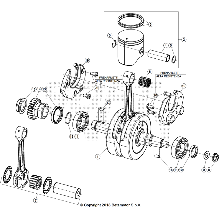 VUE ECLATEE VILEBREQUIN-PISTON BETA 125 X-RPO 2026