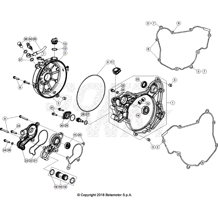 VUE ECLATEE CARTER D'EMBRAYAGE BETA 125 X-PRO 2026