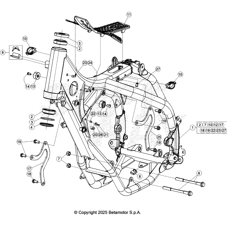 VUE ECLATEE CHASSIS BETA 125 X-RPO 2026