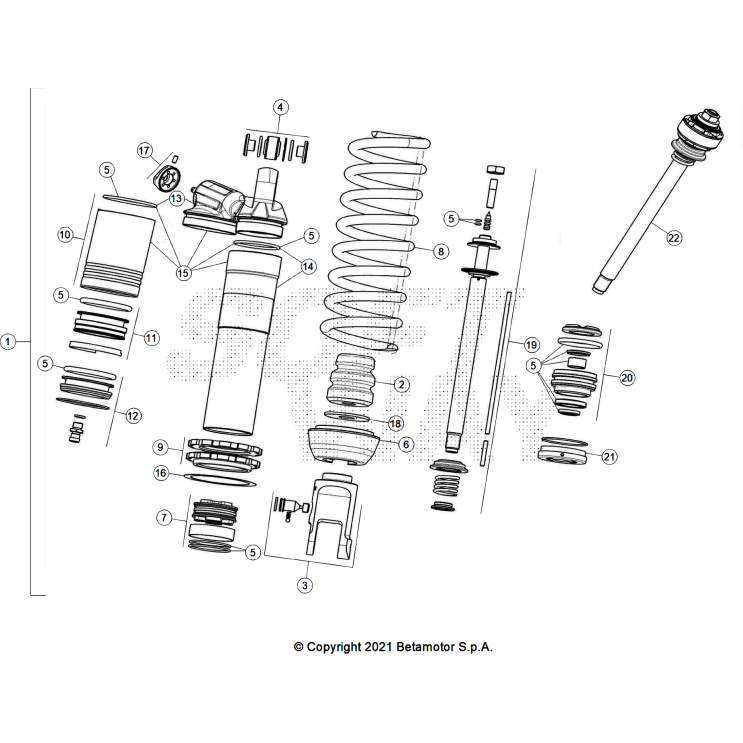 VUE ECLATEE AMORTISSEUR BETA 125 X-RPO 2026