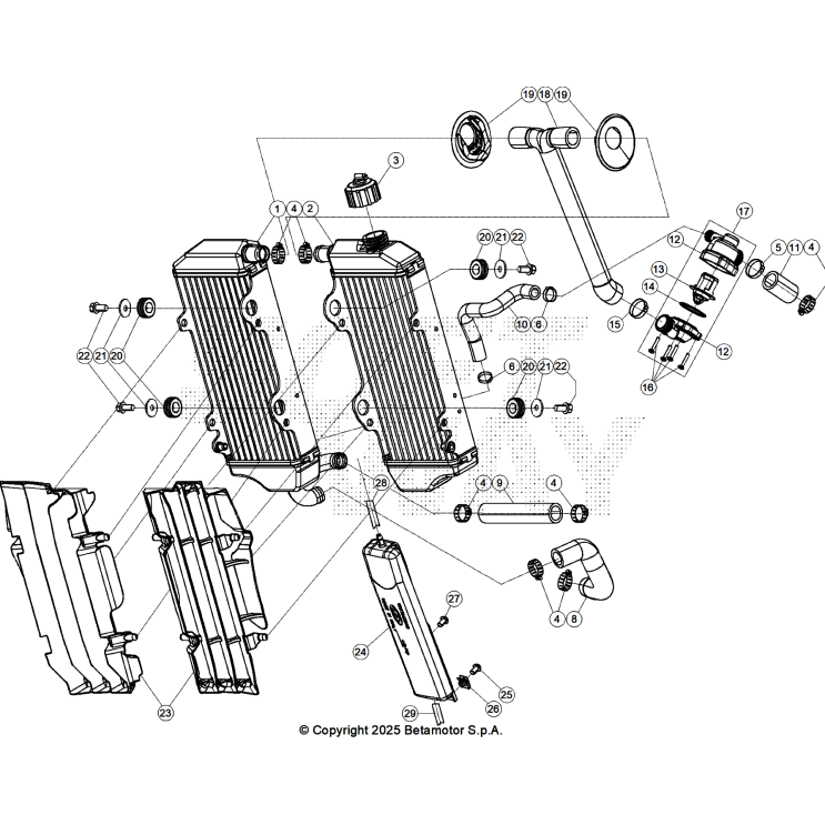 VUE ECLATEE RADIATEUR BETA 125 X-PRO 2026
