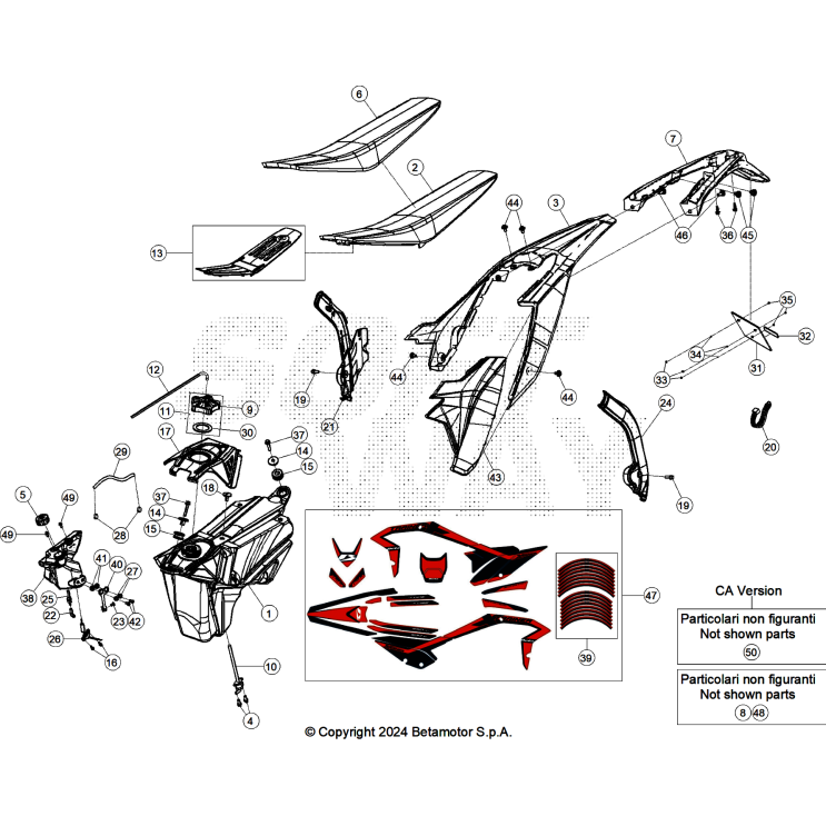 CARENAGES - RESERVOIR - SELLE 300 XTRAINER 2025