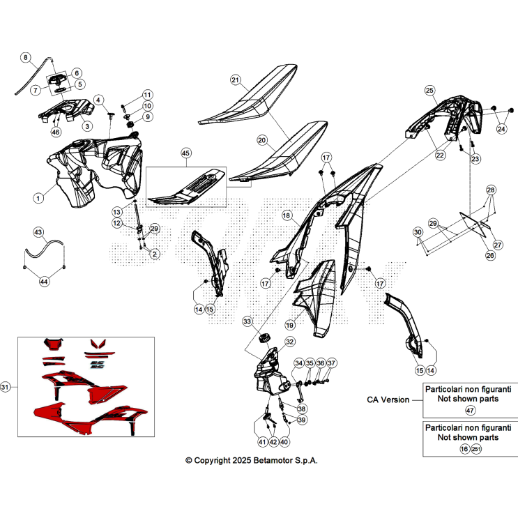 VUE ECLATEE CARENAGES-RESERVOIR-SELLE BETA 200 X RPO 2026