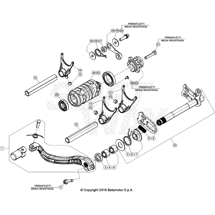 VUE ECLATEE COMMANDE BOÎTE A VITESSES BETA 250 X PRO 2026