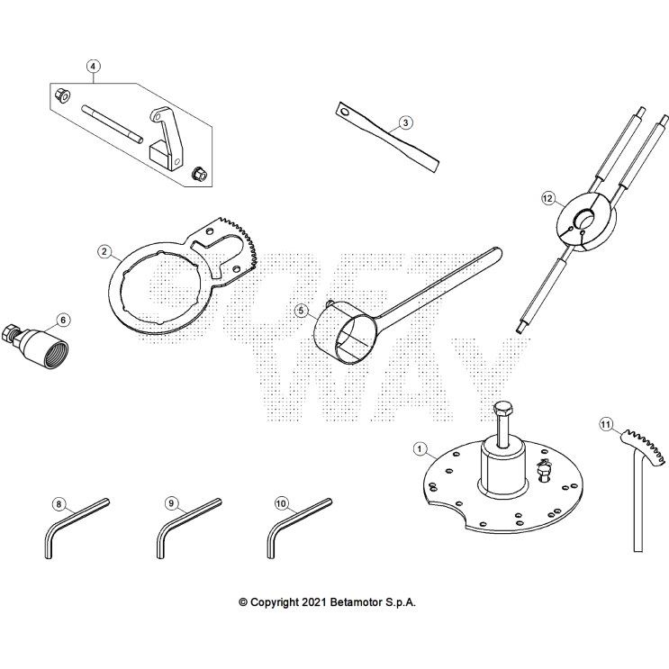 VUE ECLATEE OUTILLAGE SPÉCIAL MOTEUR BETA 250 X PRO 2026