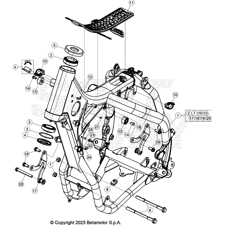 VUE ECLATEE CHASSIS BETA 250 X PRO 2026