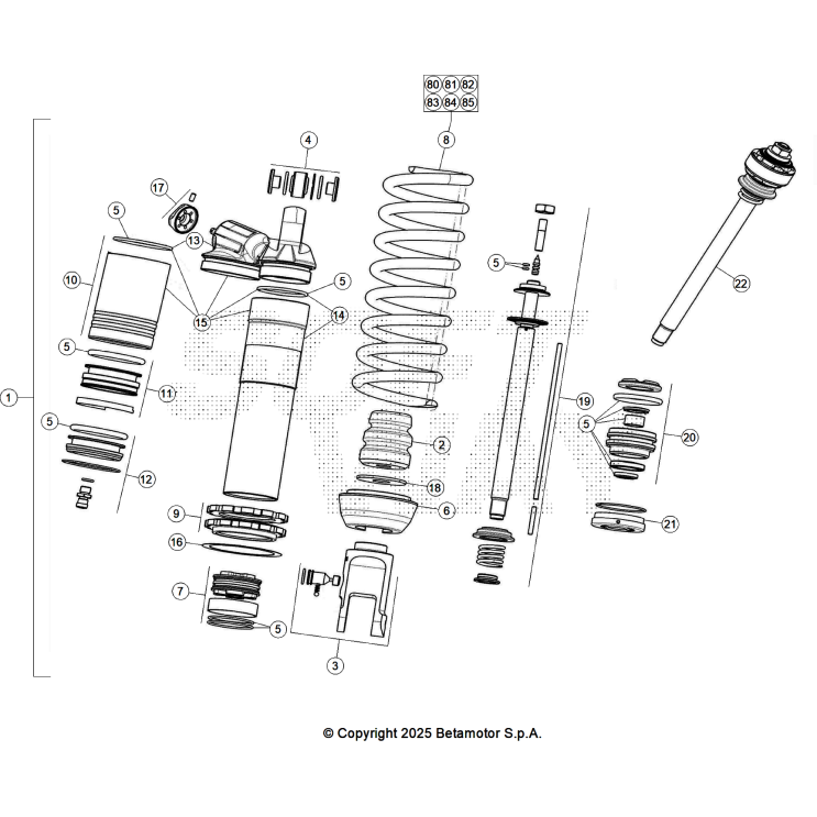 VUE ECLATEE AMORTISSEUR BETA 250 X PRO 2026