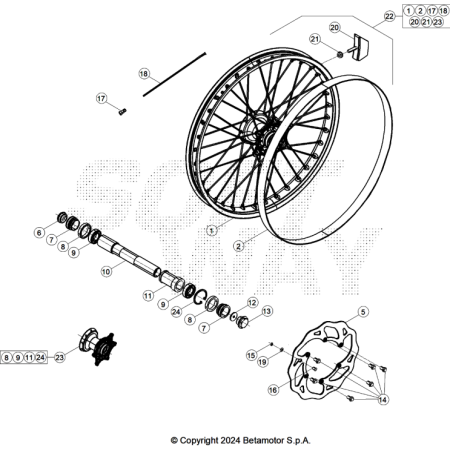VUE ECLATEE ROUE AVANT BETA...