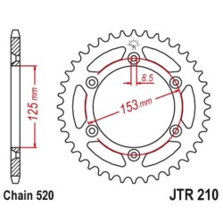 Couronne acier 50 dents JT SPROCKETS Bta 2T et 4T 