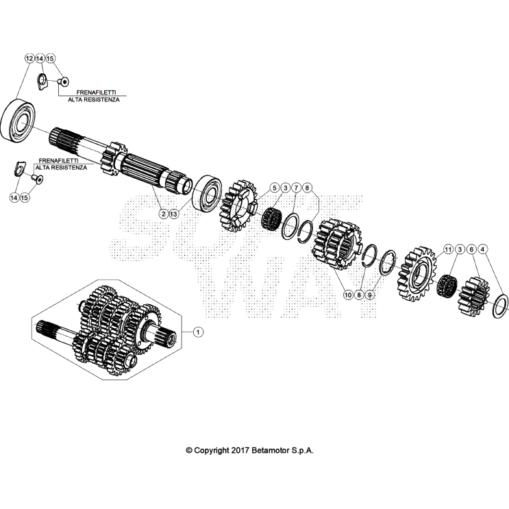 VUE ECLATEE BOÎTE A VITESSES BETA 125 RACE 2026